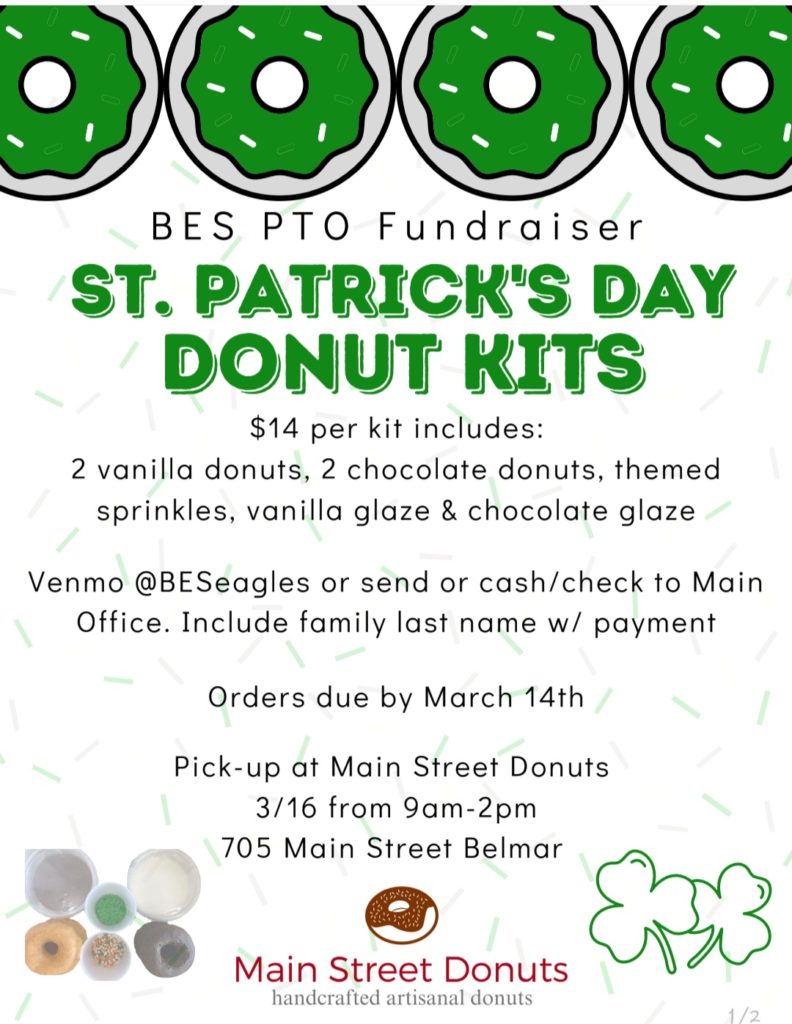 PTO Fundraiser - St. Patrick's Day Donut Kits